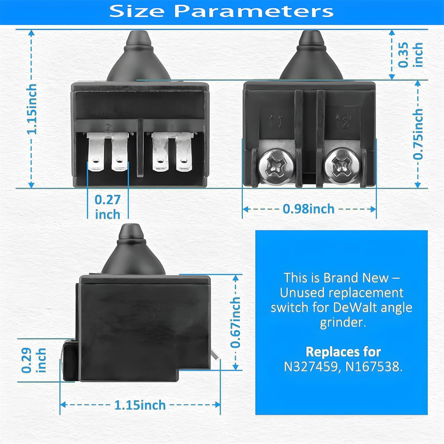 N327459 N167538 For Replacement Switch for DeWalt Angle Grinder Replaces