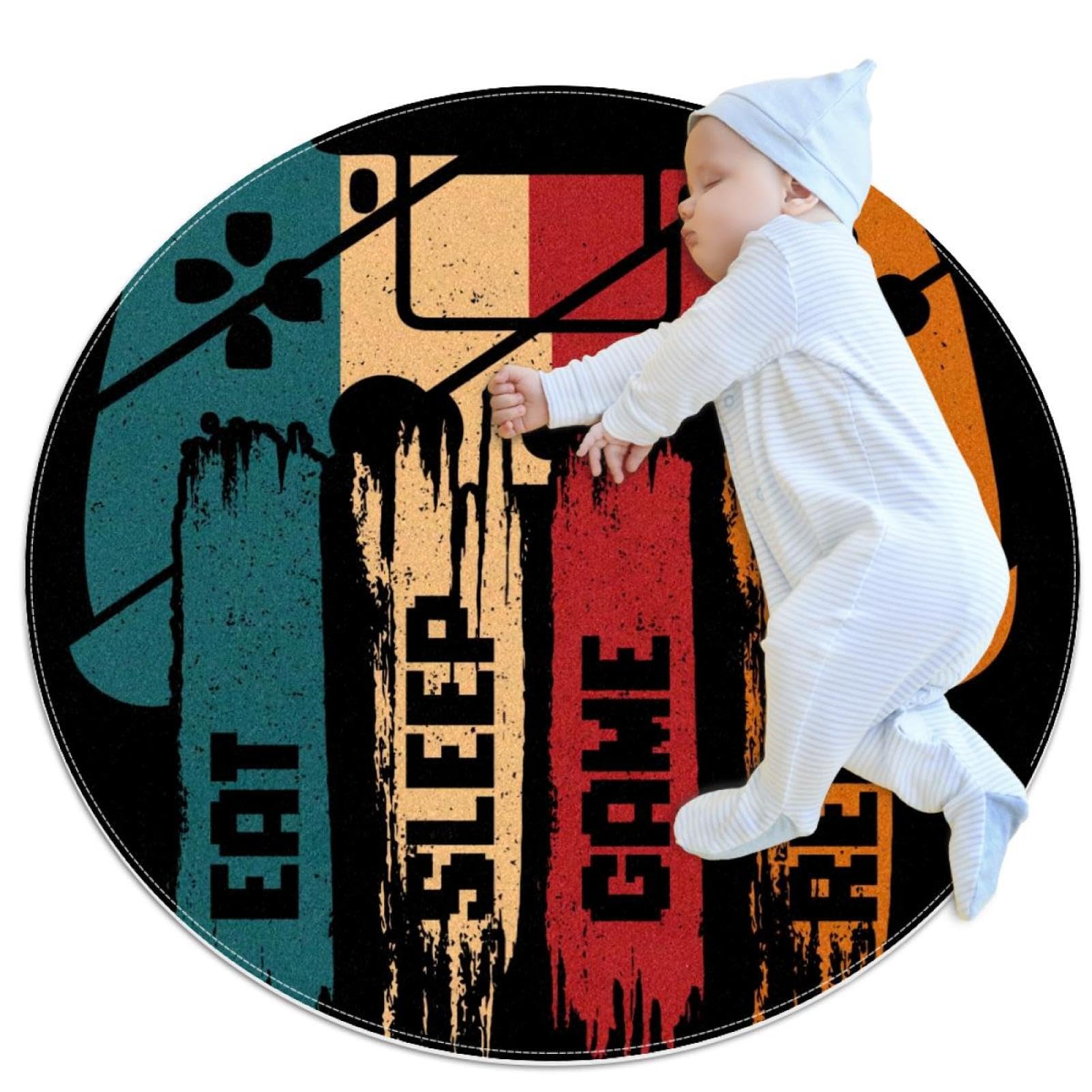 Tapis de salle de bain antidérapant Eat Sleep Game 1m pour chambre enfant
