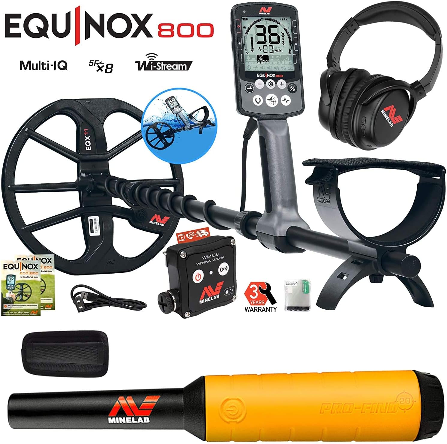Minelab Equinox 800 Metal Detector Bundle with Profind 20 Pinpointer
