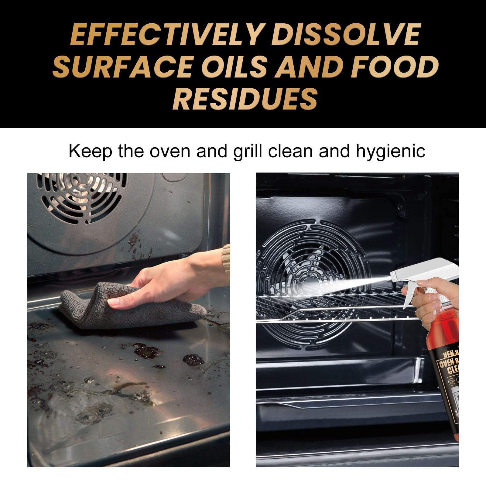 2026 Oven Cleaner Heavy Duty Spray, Oven and Grill Cleaner, Fast-Acting Professional Multi-Surface Kitchen Spray for Microwave, Air Fryer, Ovens, Grills, BBQ (3pcs)