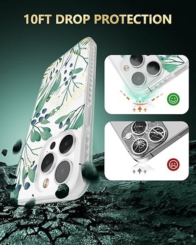 Miniatura 8 de SCORPIFY Funda para iPhone 13 Pro Max con diseño floral de prado de verano, bonita funda de teléfono de flores transparentes para mujeres y niñas,