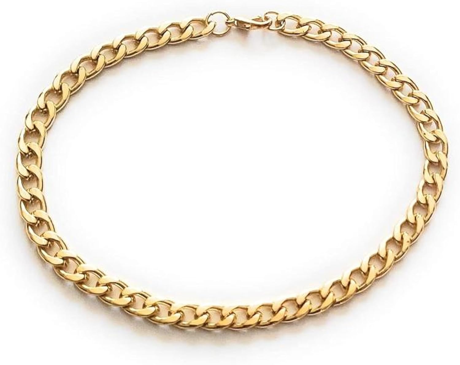 10 Inch Plated Gold Stainless Steel Anklet 9x6mm Cuban Style Ankle Bracelet Chain Flat Comfortable Links Gift Boxed