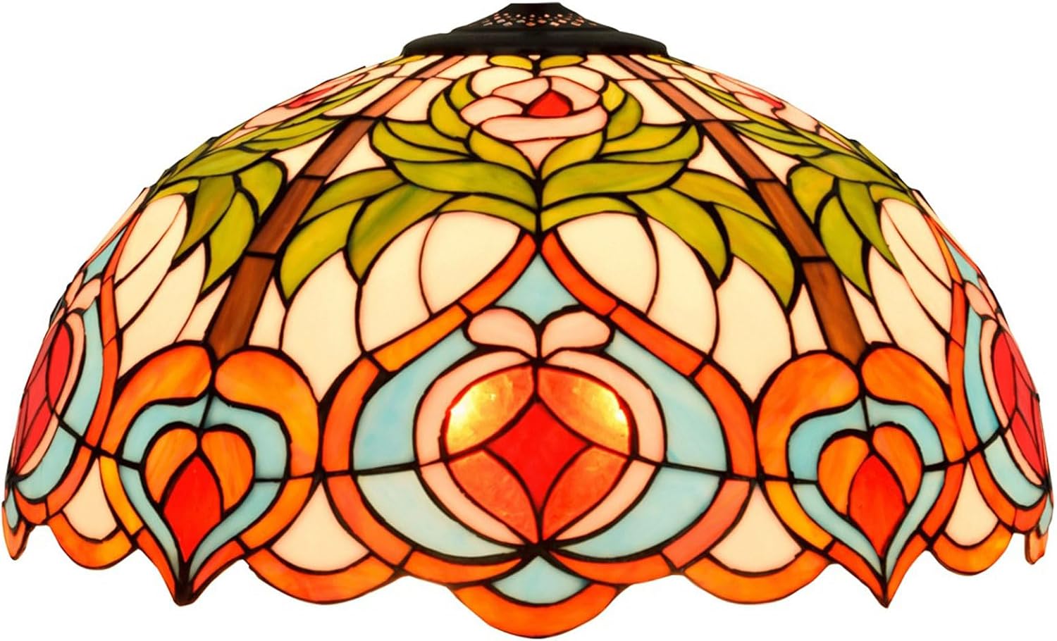 Lamp Shade Replacement,16"X9" Stained Glass Lampshade Only with Cap Fit for Table Lamp Floor Light Pendant Light Ceiling Fixture Home Lamp,Victoria Lily