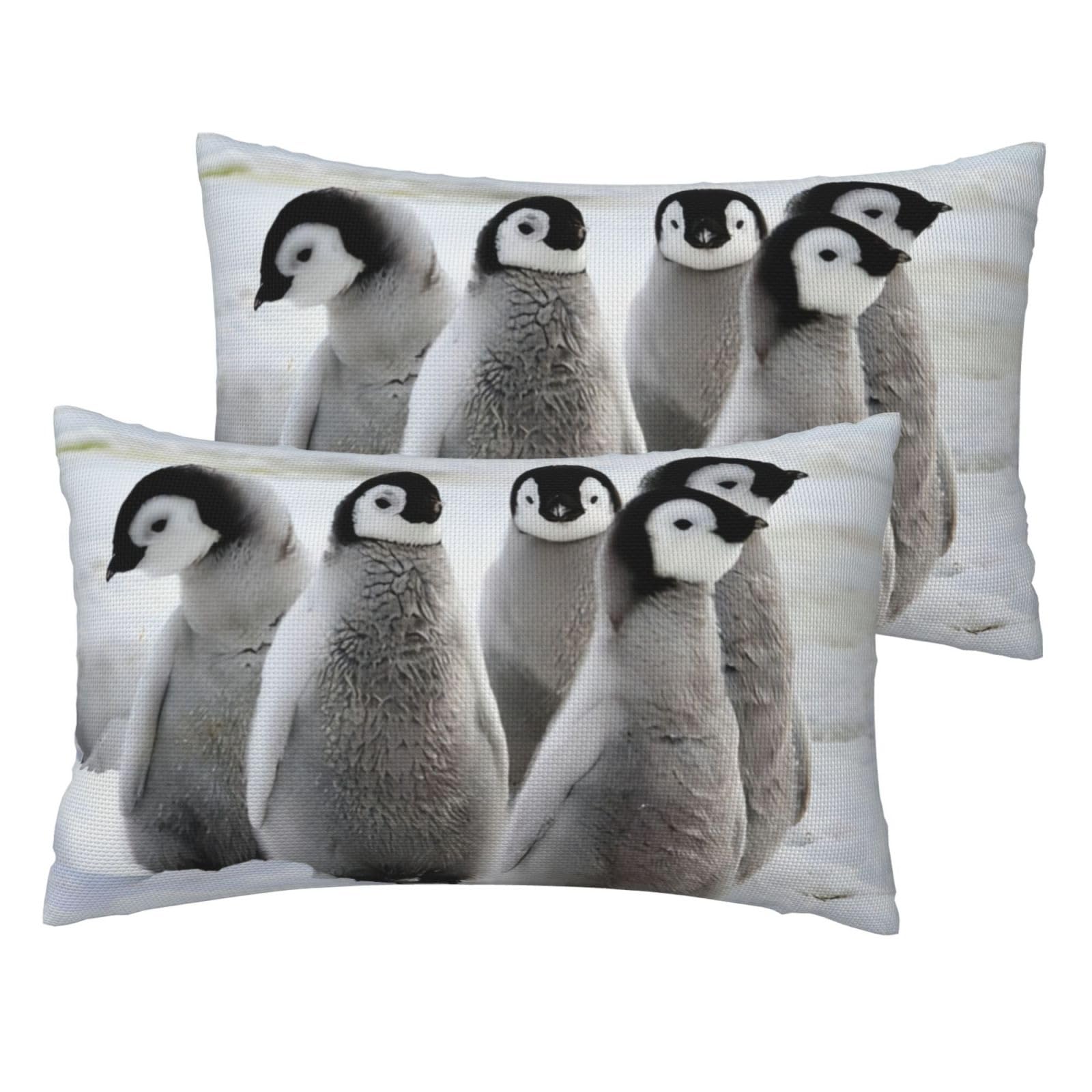 Taies d'oreiller imitation lin pingouin pour transformer votre salon cocooning