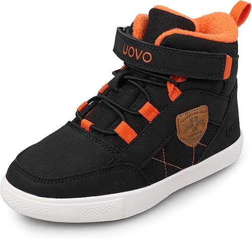 UOVO Zapatos para niños resistentes al agua, botas de skate de media parte superior, botas atléticas para niños, talla 11 para niños pequeños a 6.5