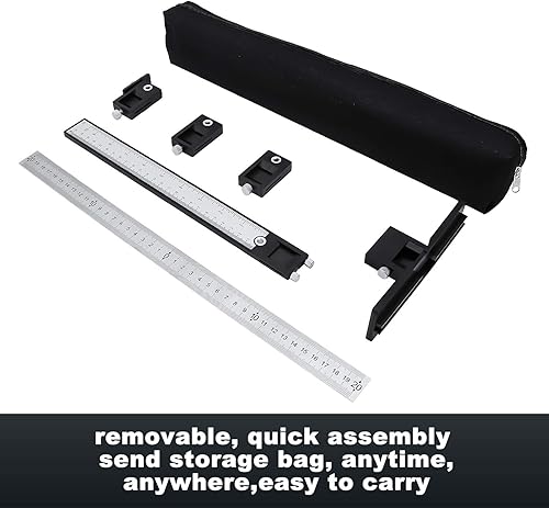 Miniatura 6 de Herramienta de plantilla de hardware de gabinete, guía de plantilla de taladro localizador de punzón ajustable, guía de perforación de madera para