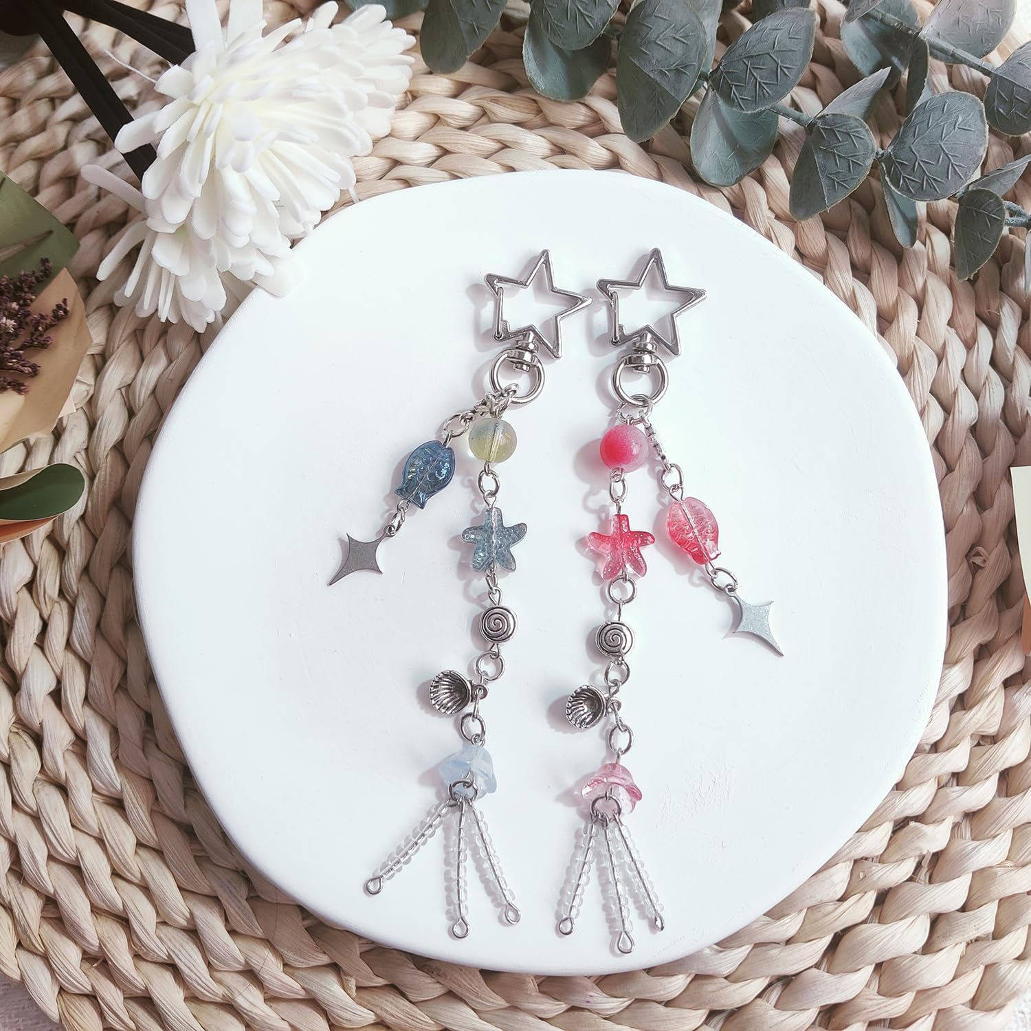 Cute Keychain Aesthetic Y2K Keychain Accessories Heart Butterfly Strawberry Bear Key Chain for Keys Bags Women Gifts - Image 5