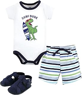 Essential Unisex Baby Cotton 3-Piece Outfit Set (Bodysuit, Shorts, Shoes)