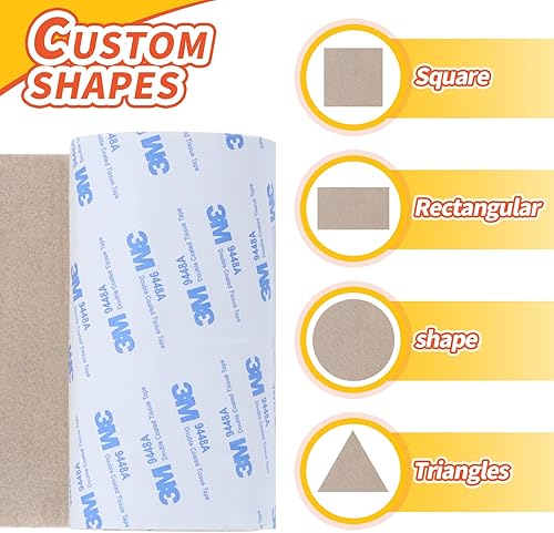 Miniatura 10 de Almohadillas de fieltro para muebles, tiras de fieltro autoadhesivas antideslizantes para cortar, rollo de tira de fieltro negro resistente para