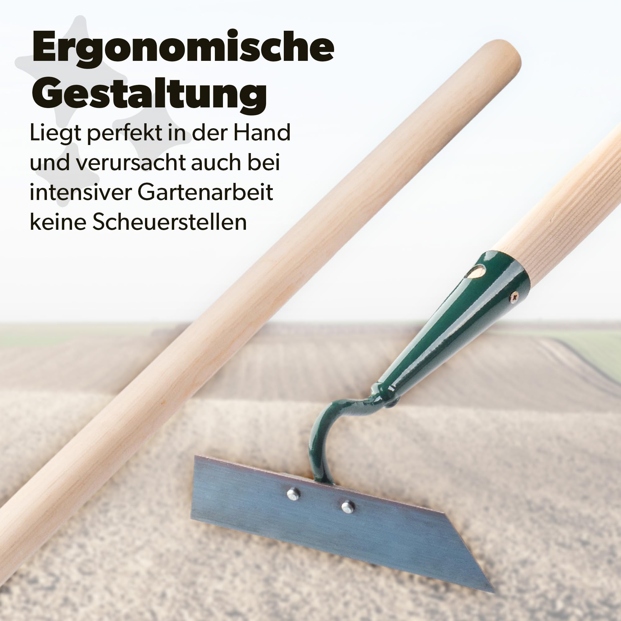 KADAX Hacke, Gartenhacke zum lockern, lüften und jäten des Bodens, für Garten, Blatt aus Metall, Gartenzubehör, Unkrauthacke zum entfernen von Unkraut, Grubber (Arbeitsbreite: 16 cm, mit Holzstiel)