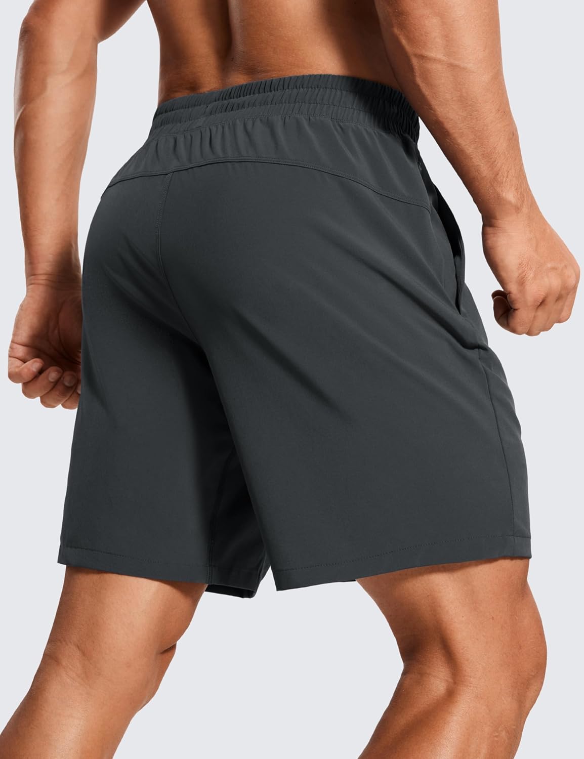 CRZ YOGA Men's 2 in 1 Running Shorts with Liner - 7'' Quick Dry for Workout Sports Athletic with Pockets Ink Gray Medium - Image 2