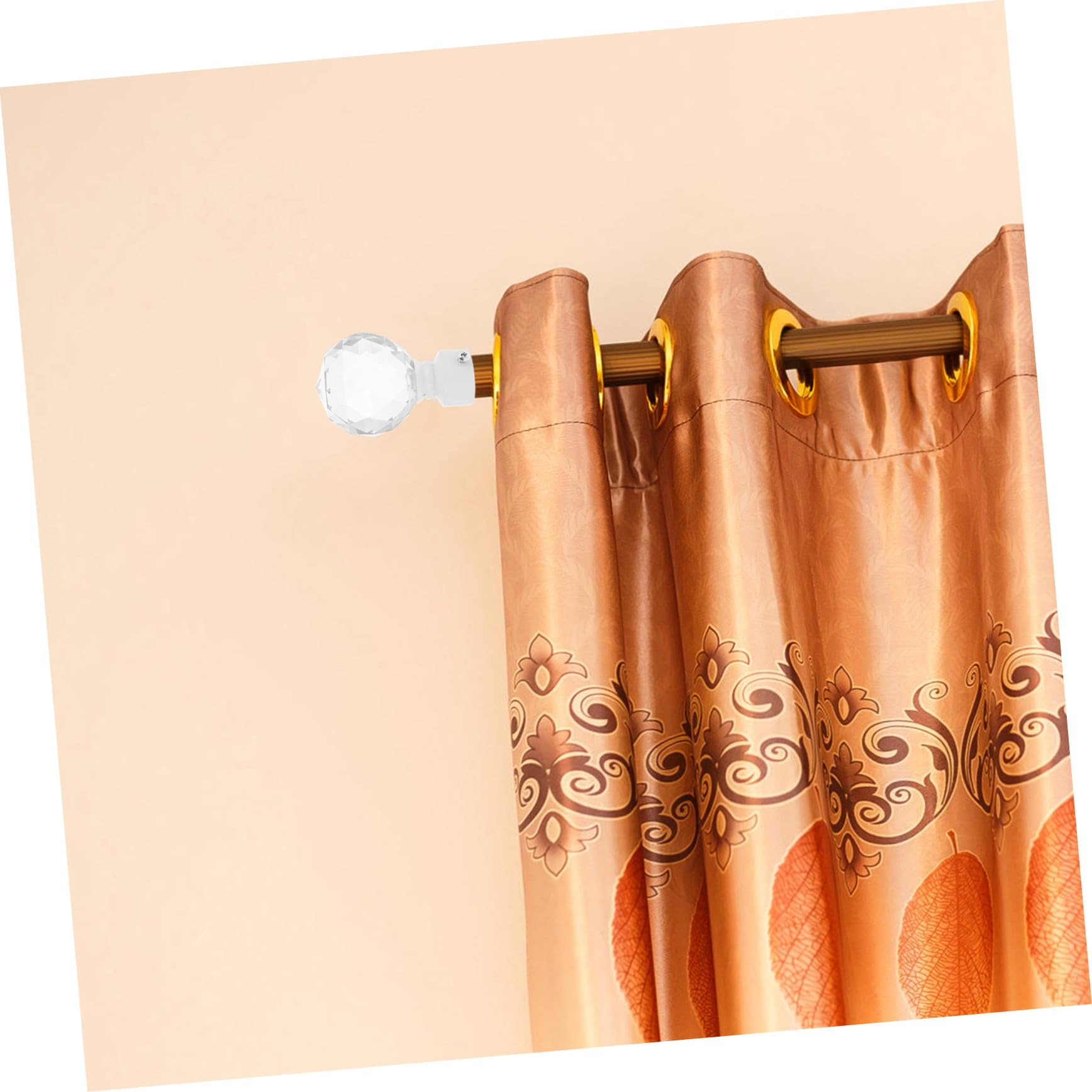 Embouts Décoratifs 2pcs pour Tringle à Rideaux en Métal et Cristal Blanc Finition Élégante pour Décoration de Fenêtre pour Salon et Salle à Manger