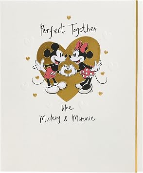 UK Greetings Disney Anniversary Card For Him/Her/Friend With Envelope - Mickey & Minnie Mouse Design