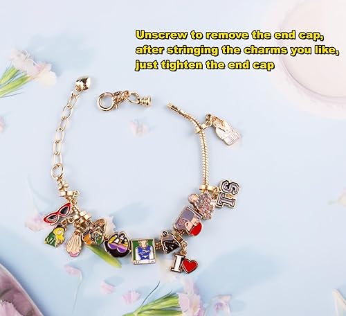 Miniatura 3 de ARZASGO Pulsera Singer TS, pulsera de joyería de bricolaje con 50 calcomanías temáticas musicales para regalos de fanáticos de TS, Metal, Sin gemas.