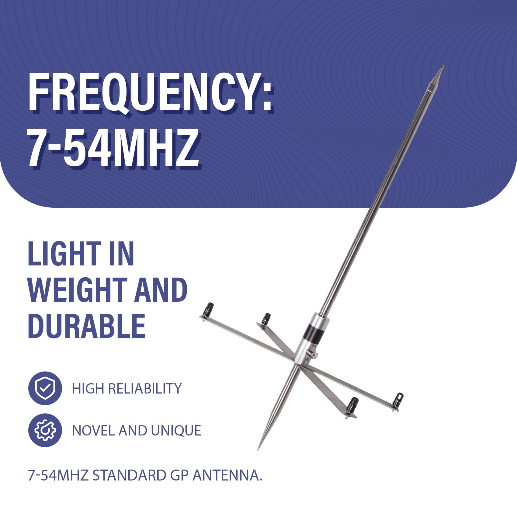 Antenna HF Portatile GPTWO-PRO 7-54 MHz Ad Alte Prestazioni per Radioamatori All'Aperto