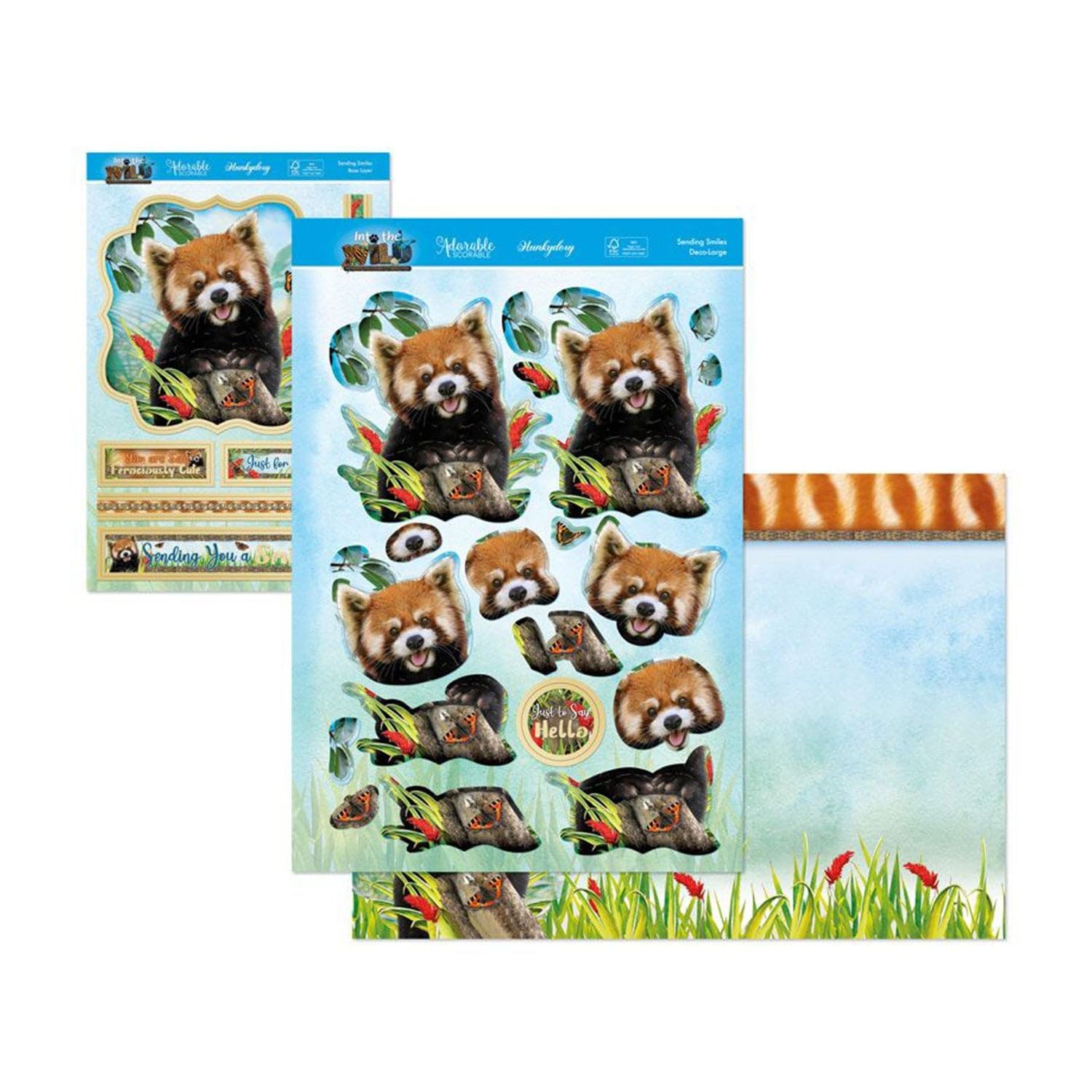 Hunkydory Crafts Into The Wild Deco-Large Set- Sending Smiles WILDDEC909, blue