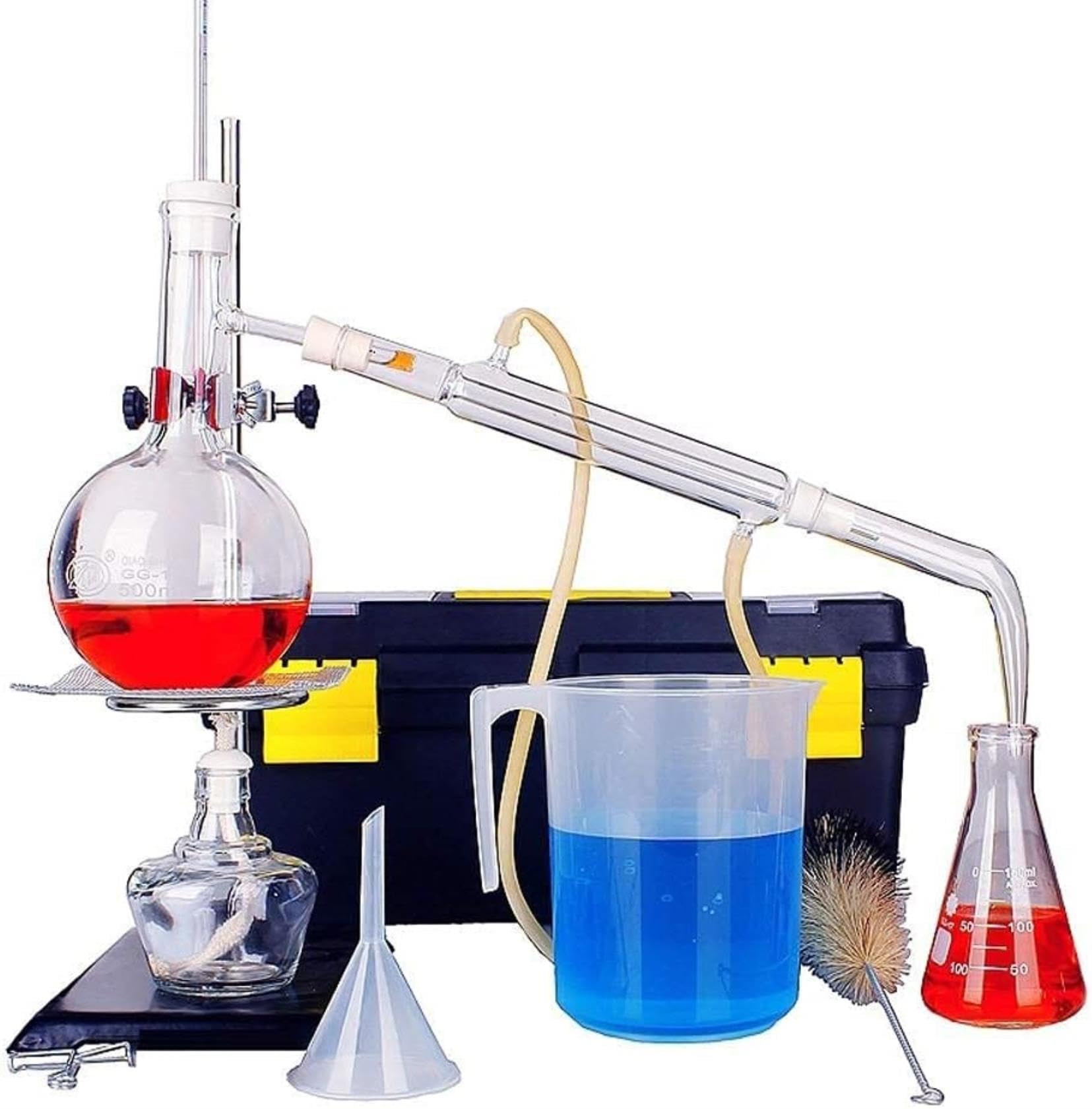 XENITE unità di Esperimento Chimico Fai da Te Strumento di Vetro Borosilicato Alto Boccetta da 500 Ml Agitatore Magnetico Forno Elettrico E Raffinazione