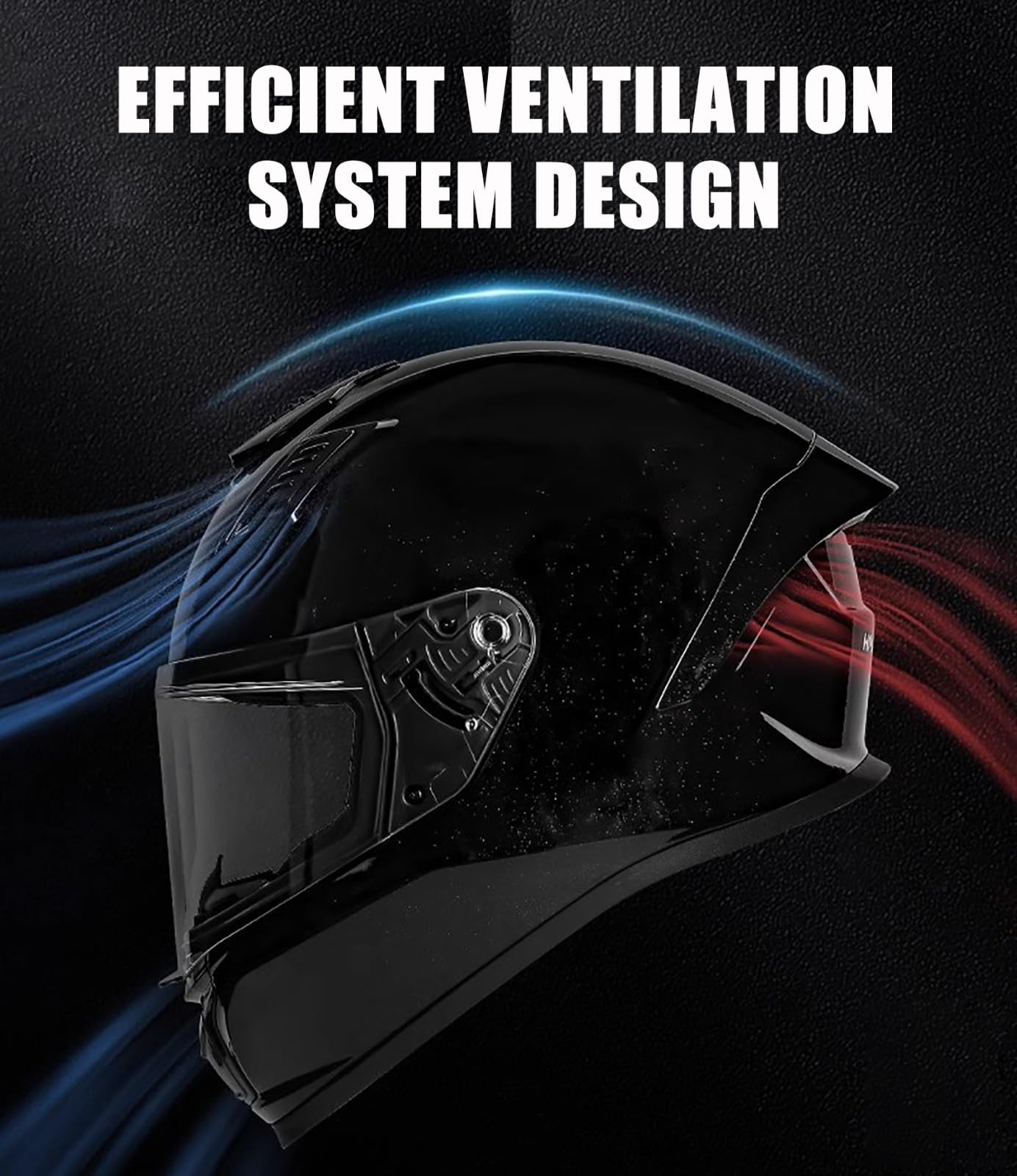 Kask motocyklowy z certyfikatem ECE integralny kask motocyklowy kask na skuter kask ochronny przenośne okulary z dużym płetwą ogona F, M (53-54 cm)
