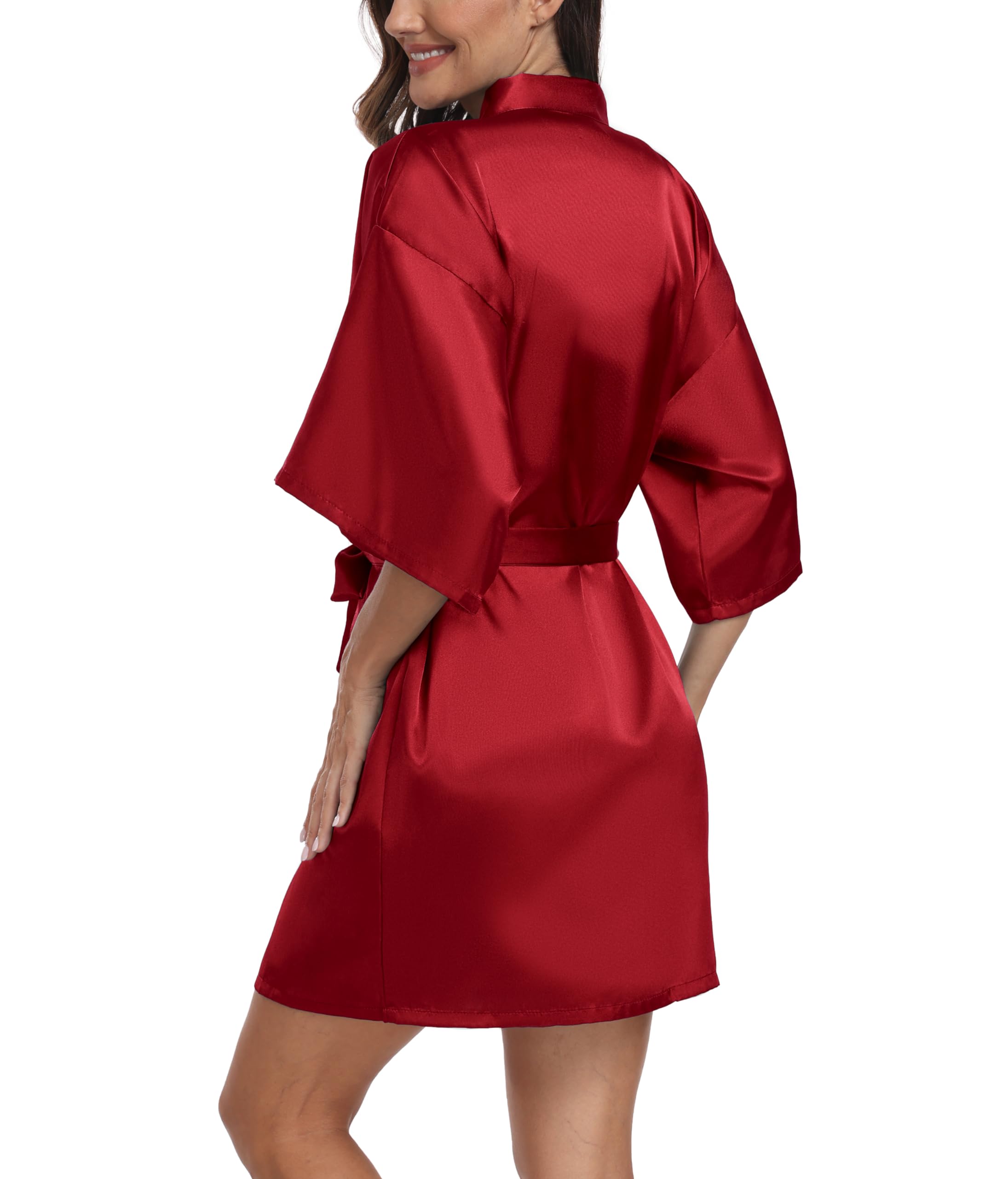 Trek Forte Accappatoio Corto da Donna in Raso Vestaglia Donna Kimono Sexy Pigiama Vestaglia Sposa e Damigelle