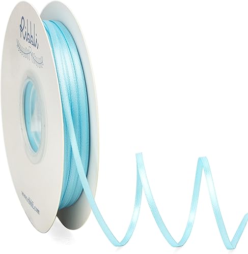 Miniatura 31 de Ribbli - Cinta de satén de 1/8 pulgadas x 100 yardas, cinta dorada fina de doble cara para uso en tarjetas de invitación de boda, envoltura