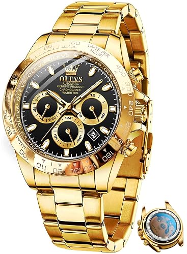 OLEVS Automatic Gold Watches for Men Luxury Classic Stainless Steel