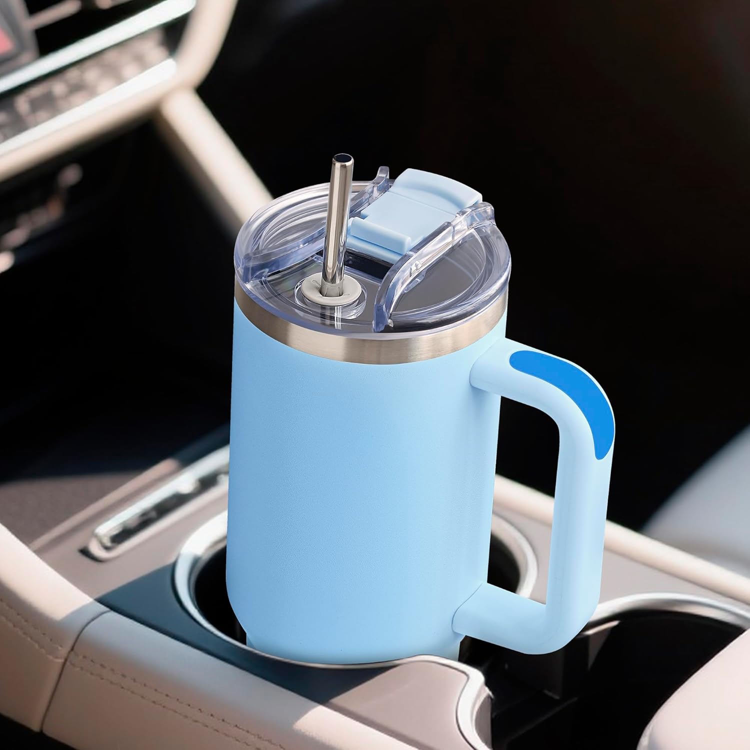 40 OZ Tumbler Lid Replacement Fit for Stanley Cup,Tumbler Covers with Lock for Stanley Cup Accessories - Image 8