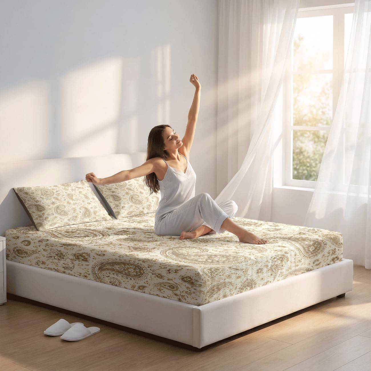 Lenzuolo Con Angoli Rinfrescante (Paisley 1,180x200cm)