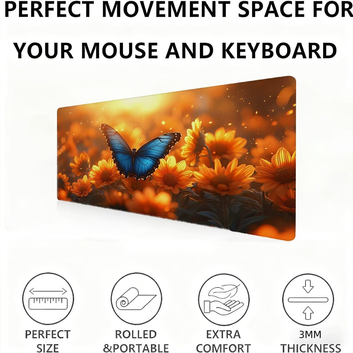 Podkładka pod mysz, podkładka pod mysz XXL 1200 x 600 podkładka pod mysz dla graczy, wodoodporna gumowa podstawa, duża podkładka pod mysz do gier na biurko zszyte krawędzie wodoodporna antypoślizgowa