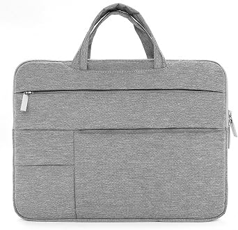 15.6-inch Laptop Bag Handbag Protective Padded Portable Case, Compatible with 15.1" 15.3" 15.4" 15.6" 16.2" Apple MacBook Air Pro, Acer Asus Amazon Microsoft Samsung Notebook Light Gray, 15.6"