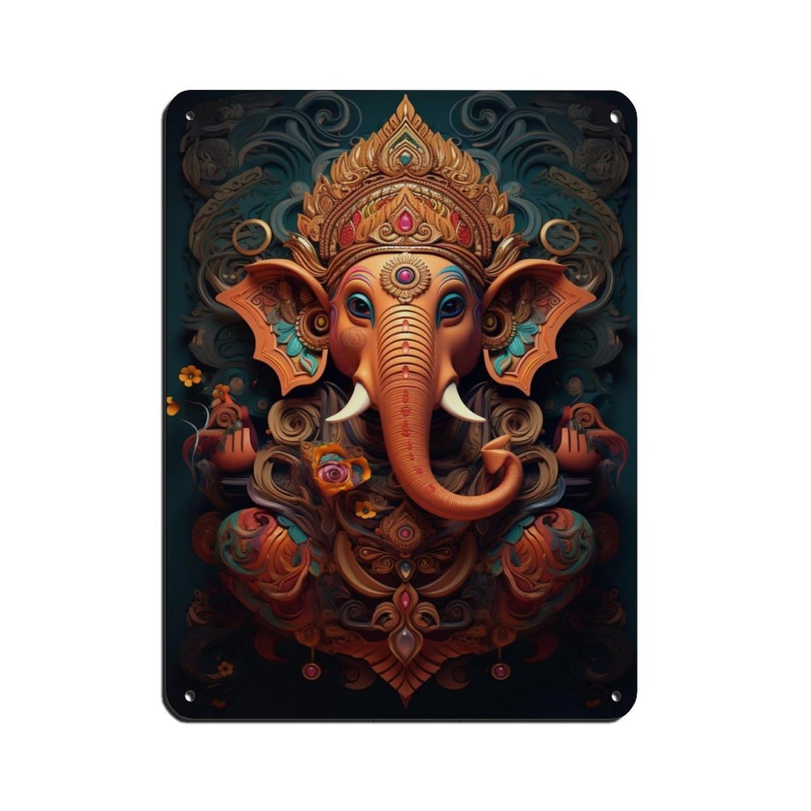 Ganesh Art, Home Decor Tin Sign Vintage Metal Pub Club Cafe Bar Home Wall Art Decoration Poster Retro 12x16inch(30x40cm)