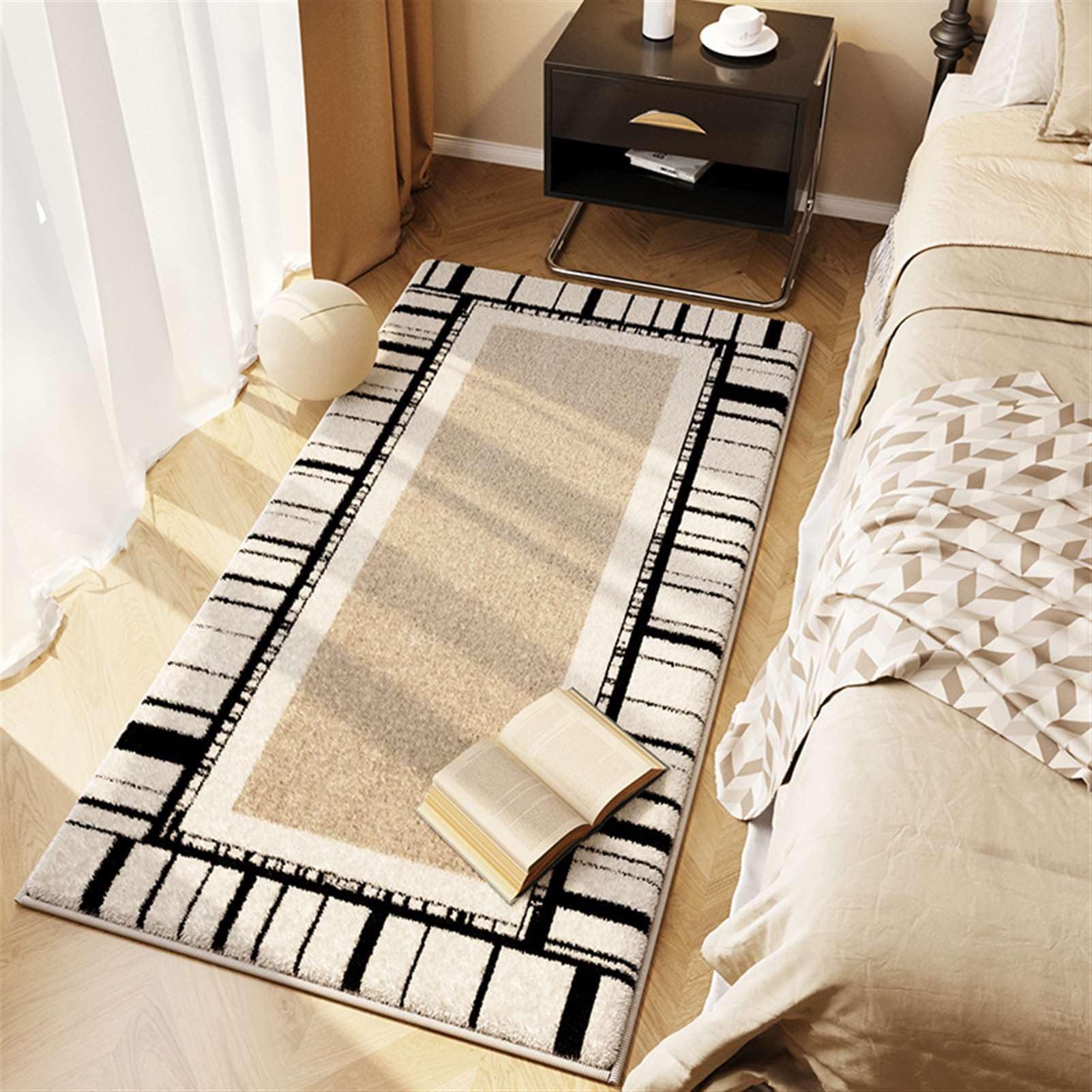 Tapis moderne poil court et doux pour salon contemporain
