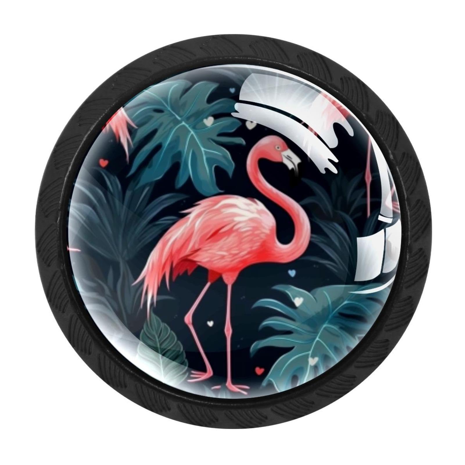 Chenzzzz Multicolored 08 4 Pack Black Flamingo Rainforest Cabinet Pulls Kitchen Cabinet Handles Ideal For Cabinet,Drawer,Cupboard And Wardrobe