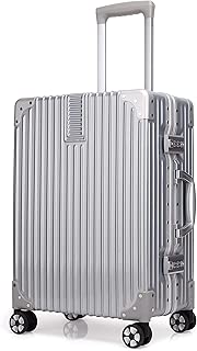 Kroeus ABS+PC Suitcase Luggage Lightweight With Retractable Trolley TSA Lock Spinner Wheels Silver 29 inch