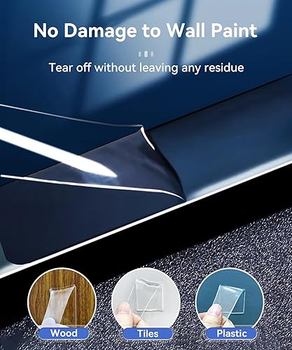 Miniatura 3 de Masilla de montaje extraíble resistente, cinta adhesiva de doble cara para colgar cuadros, cinta adhesiva transparente y resistente, 26 piezas