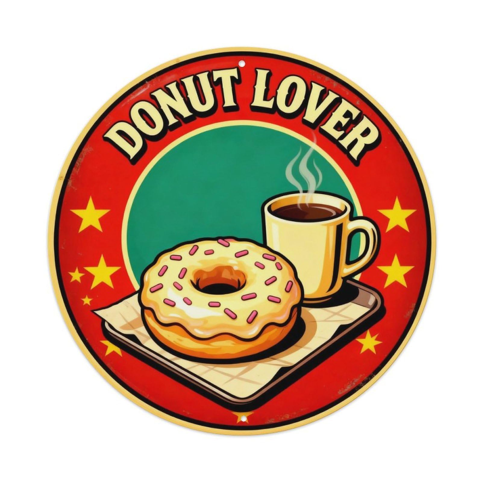 Donut Lover Breakfast Sign Metal Tin Sign Plaque