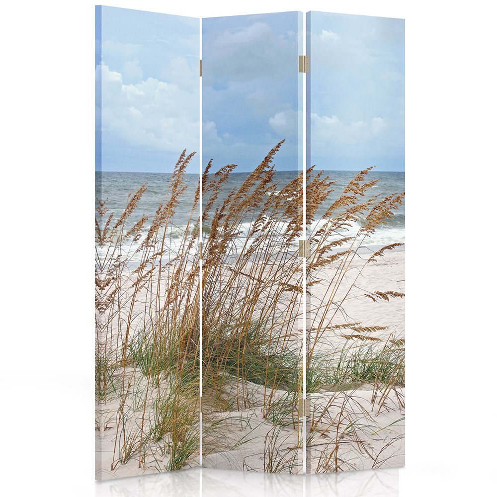 Paravent Décoratif 3 Panneaux 110x150cm - Impression Toile Double Face - Pour Chambre, Salon, Bureau - Design Espagnol Beige