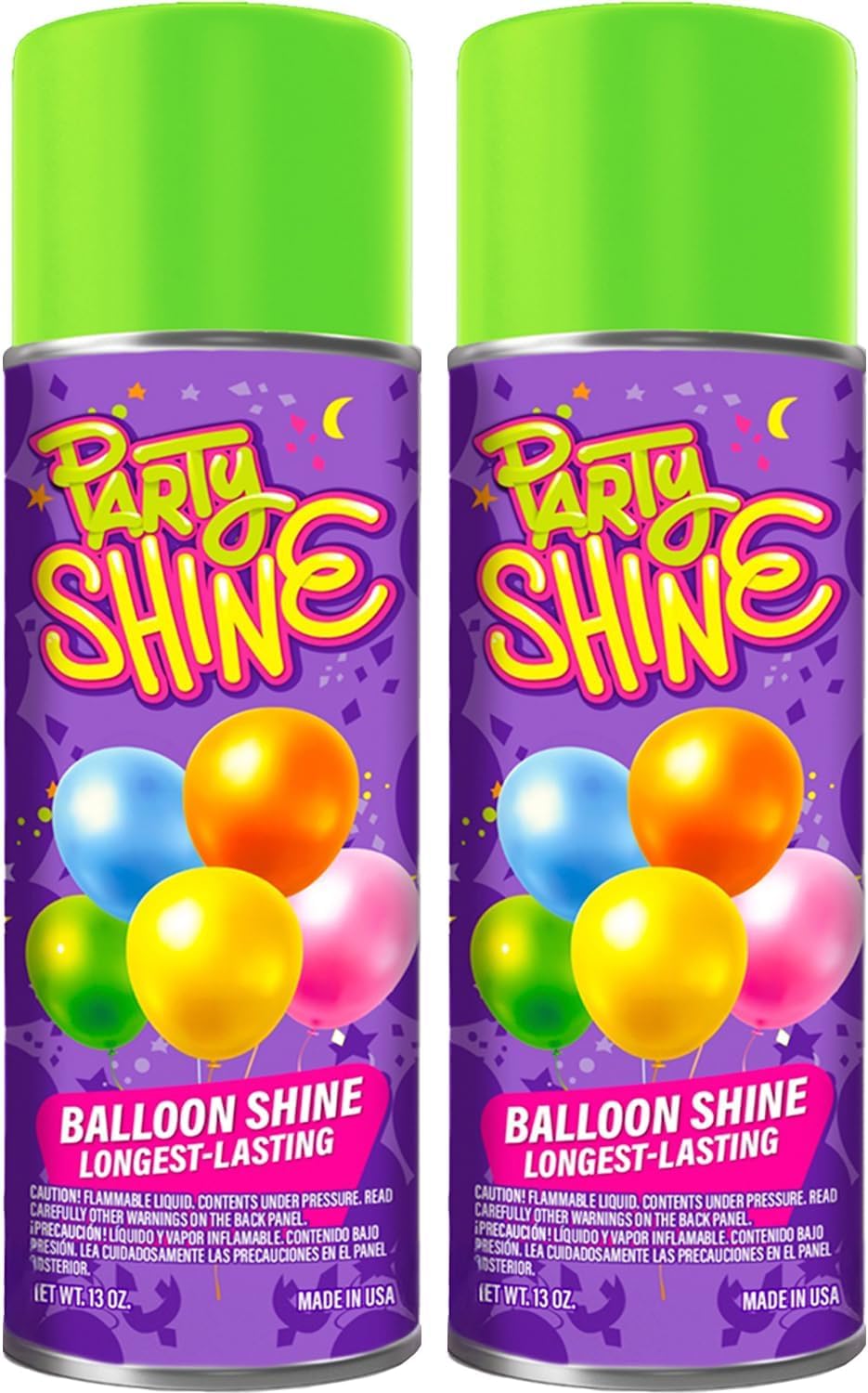 Party Shine Balloon Shine Spray for Latex Balloons, Unscented, 13oz 2 Pack