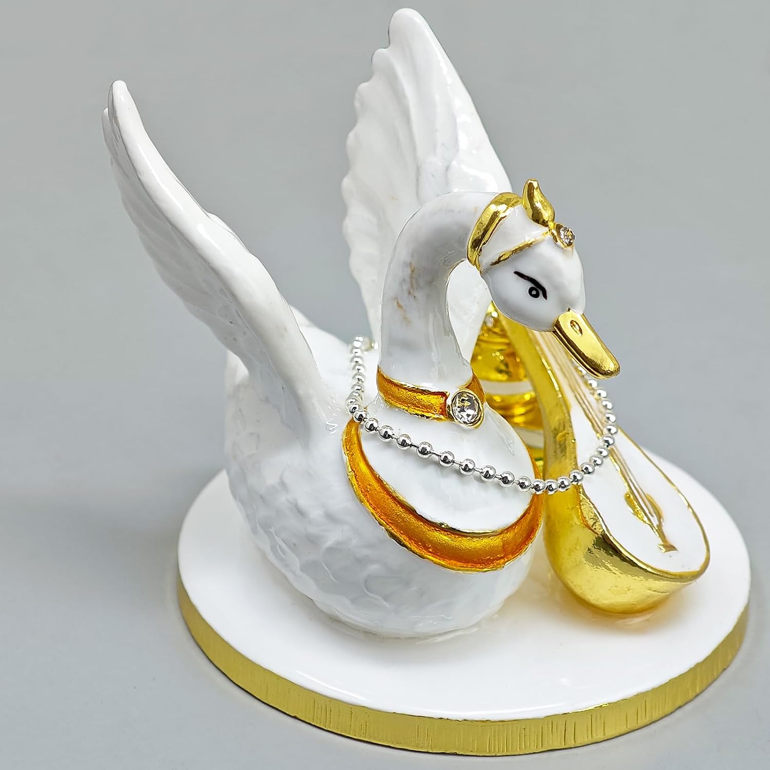 Fengshuibringluck Feng Shui Swan of Saraswati with Sacred Implements Wisdom Good Luck Happiness Talisman Statue