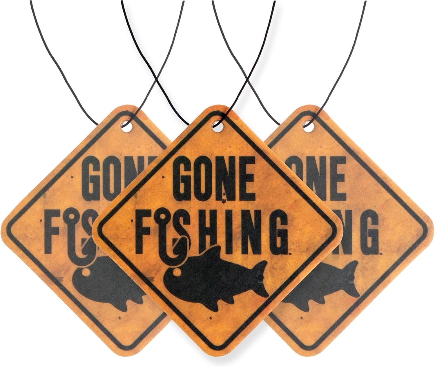 Fresh Fresheners Cute Funny Car Air Fresheners 4-Pack (Gone Fishing)