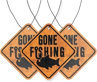 Fresh Fresheners Cute Funny Car Air Fresheners 4-Pack (Gone Fishing)