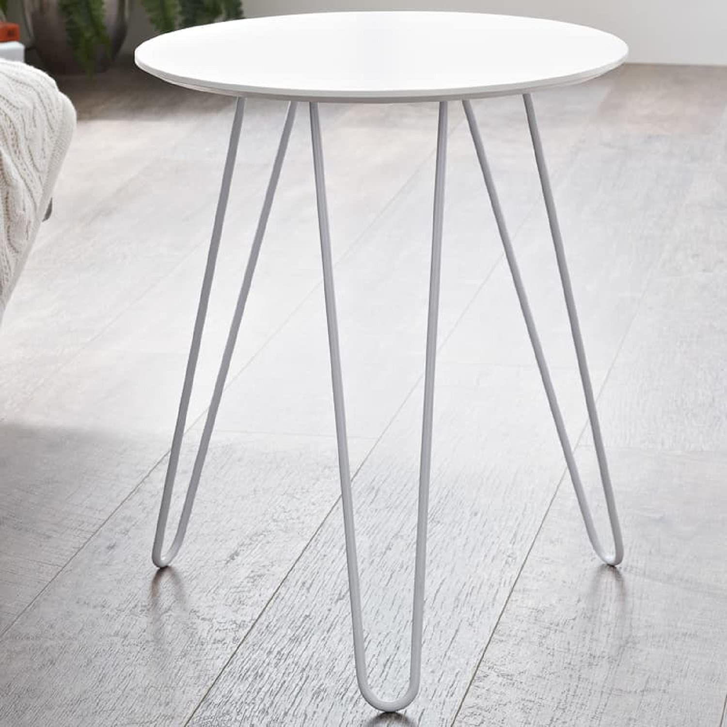 Beautiful Hairpin Leg Side Table (White)