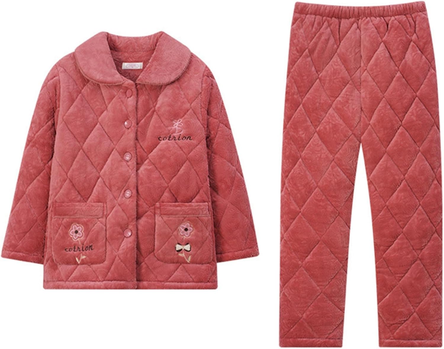 新品 マタノアツコ 木・ツリー総柄パジャマ「LLサイズ・グレー×ピンク