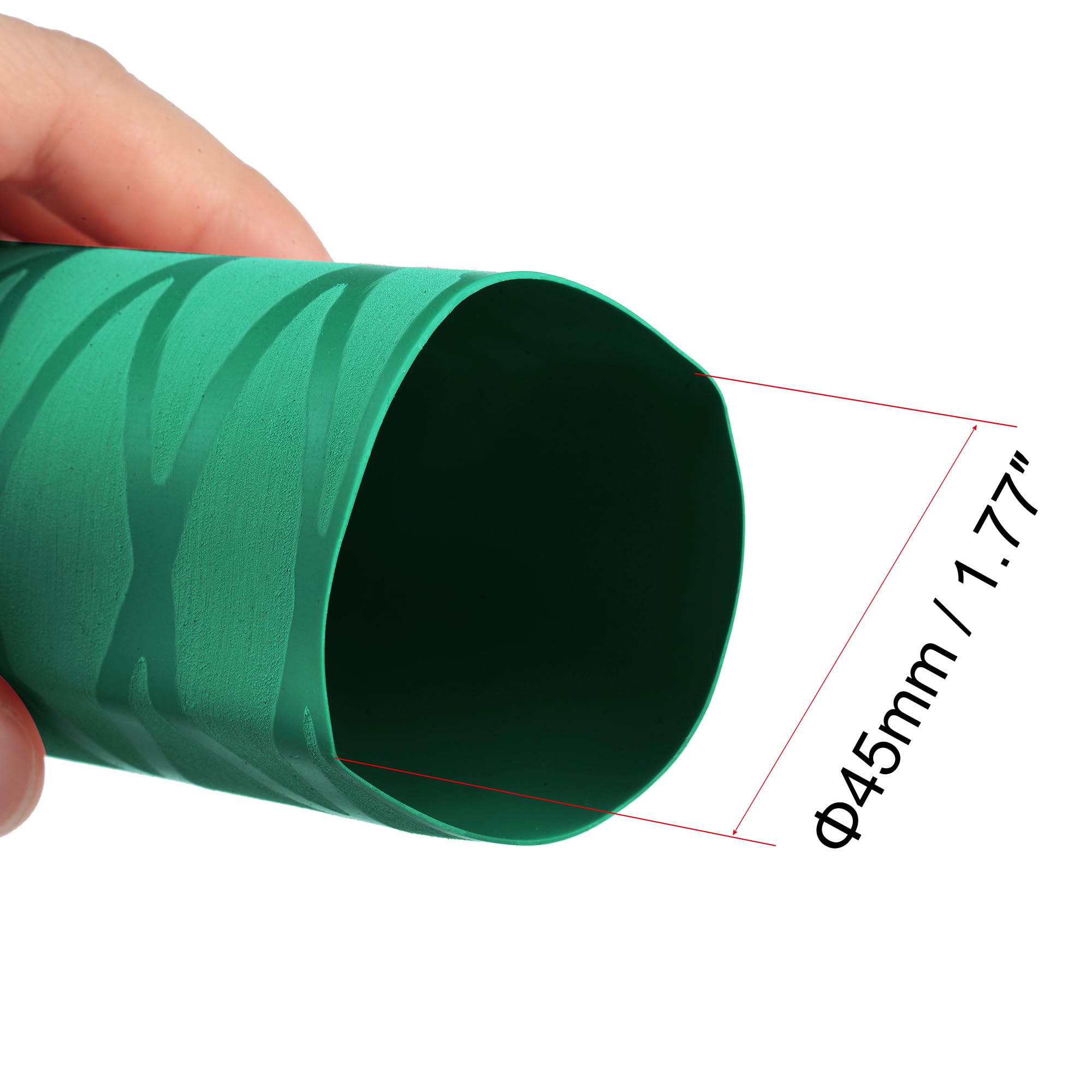 sourcing map Envoltura Tubería Retráctil para Pescar Cañas, 45mm 72mm 3.3pies 1.8:1 Verde