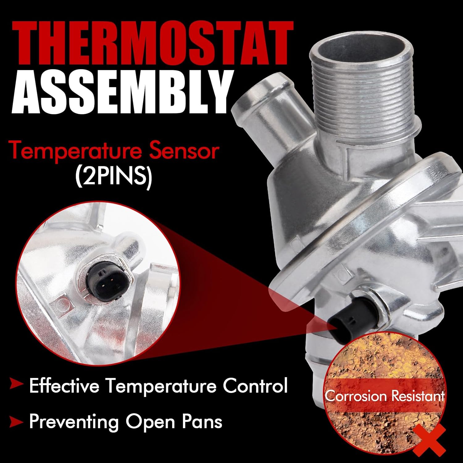 MITZONE Upgraded Aluminum Coolant Thermostat Assembly Compatible with 2012-2016 BMW 320i 325i 328i 520i 528i X5 X4 X3 X1 428i 420i 220i 228i Replace Number 11538635689 11538636595