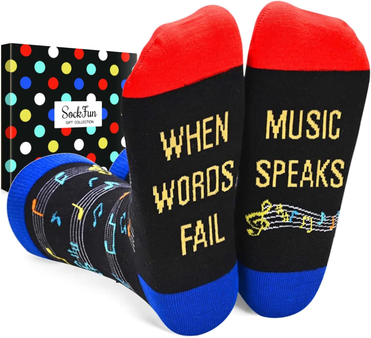 Music Gifts for Music Lovers - Piano Guitar Drum Note Socks for Players Musicians