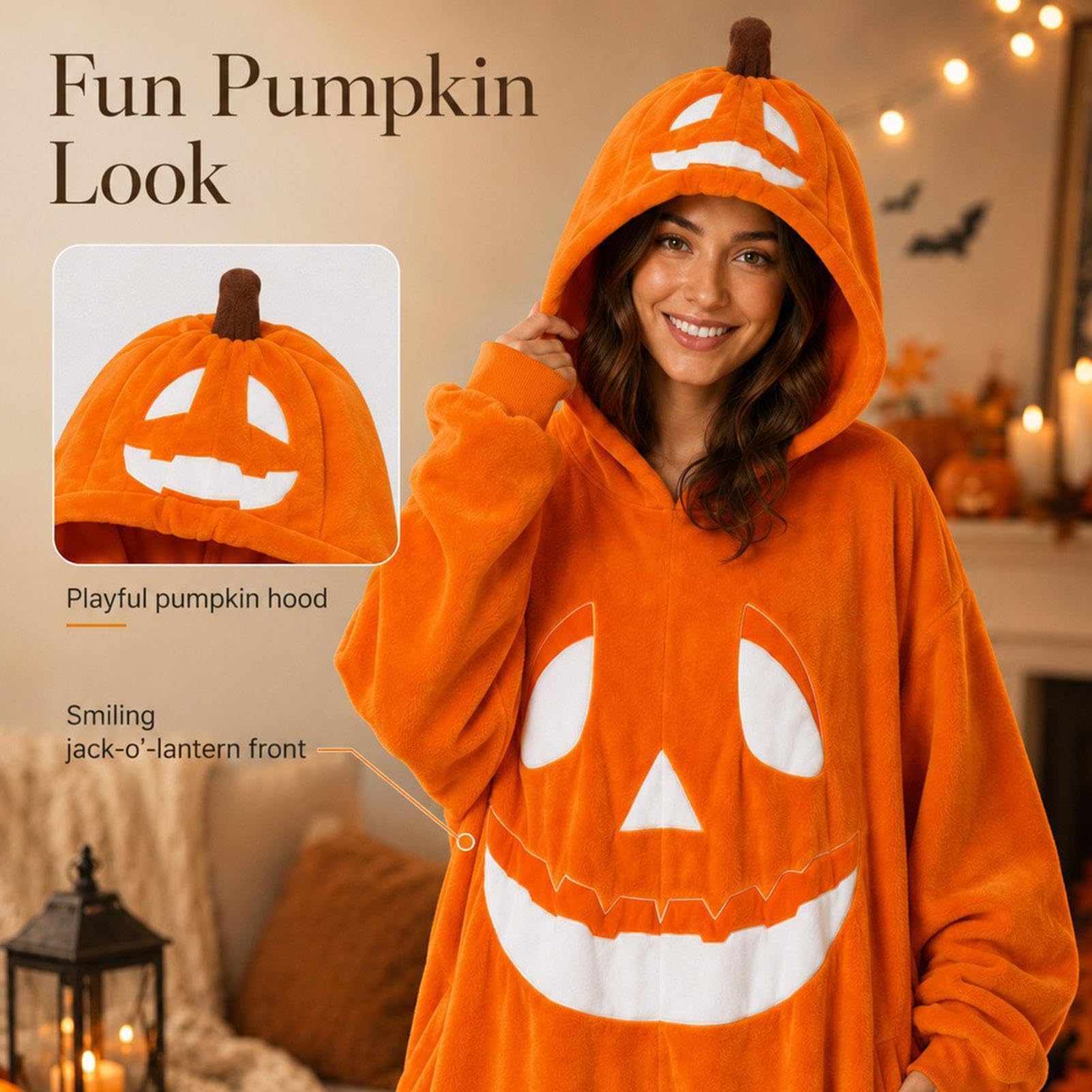 Halloweenowa pluszowa pluszowa piżama cosplay z kapturem