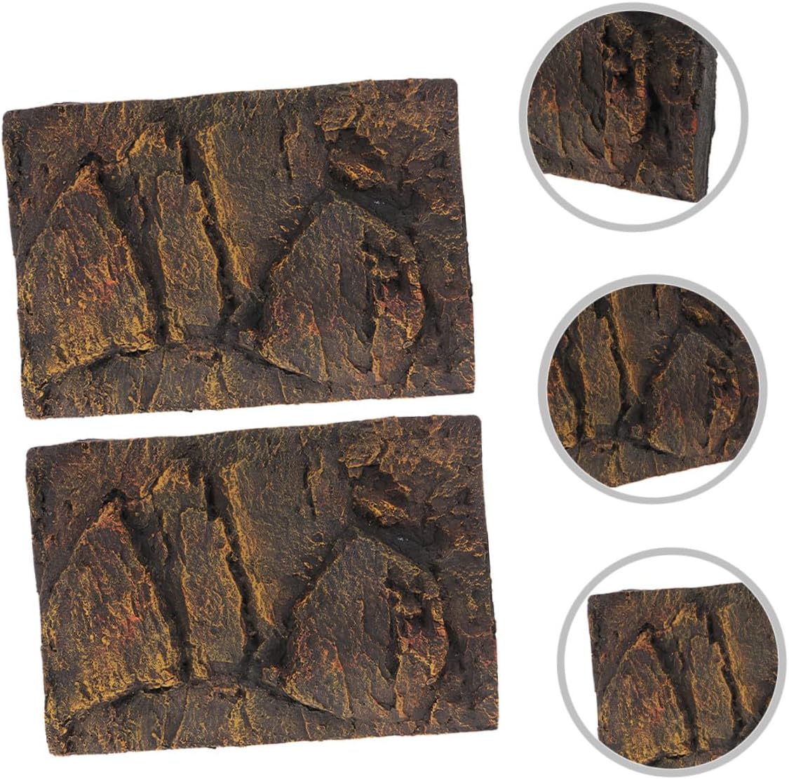 2pcs PU Reptile Tank Background Boards for Turtle Terrarium Aquarium Decor with Realistic Texture and Lightweight Design