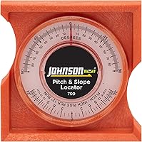 Johnson 750 Pitch & Slope Locator Orange - Durable High-Impact Tool for Roof Pitch, Stairs, Drainage Angles 0-90°