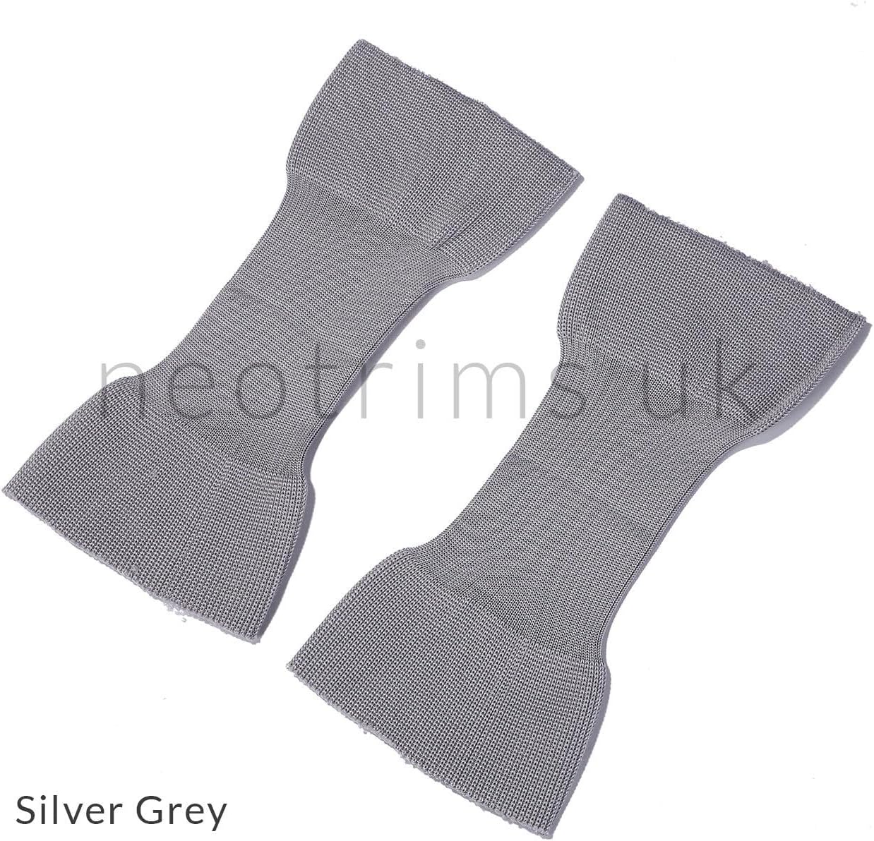Rib Knit Cuff Pair for Replacement Repair Cuffing Old Jackets Bombers. No Side Seams, Seamless Tubular Ribbing Fabric. Also for para Jackets and Denison Smock, Neotrims (Silver Grey, 2 Pieces)