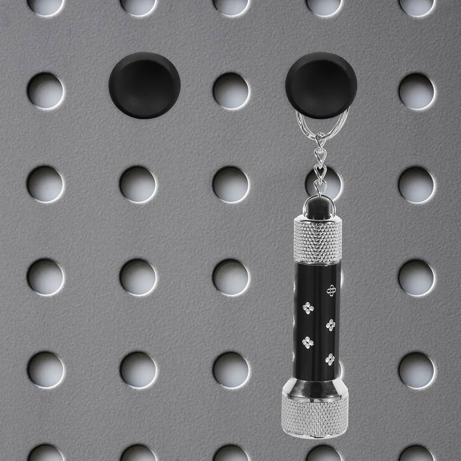 2pcs Compact Dark Pegboard Hooks for Tool Storage Utility Pegboard Hangers Compatible with Garage for Organizing Keys and Tools